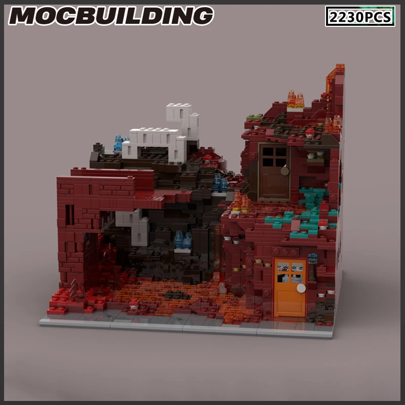 

MOC Building Blocks Creative Toy Game Landscape Architecture Lava Lake Model Birthday Gift Christmas Present DIY Assemble Bricks