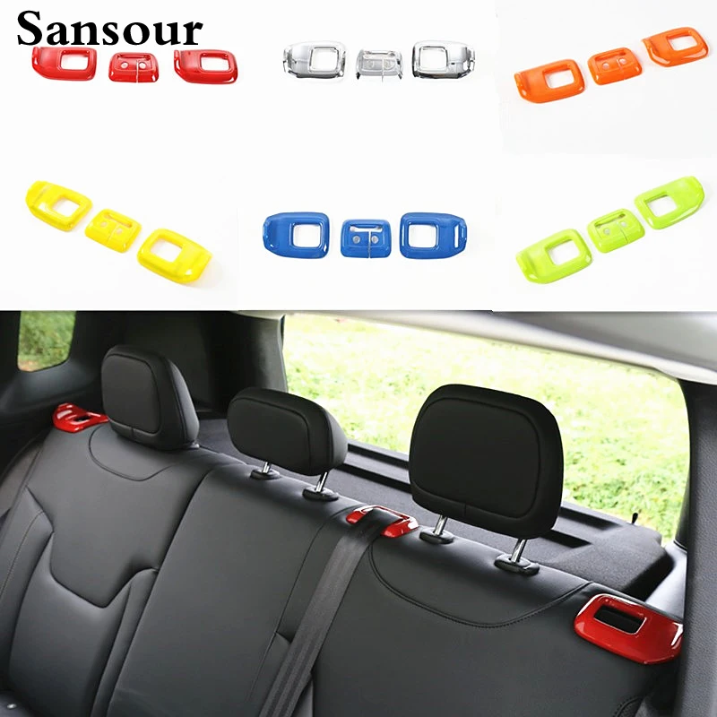 

Sansour Newest Rear Tail Seats Safety Belt Trim Interior Kits ABS For Jeep Renegade 2015-2016 Free Shipping