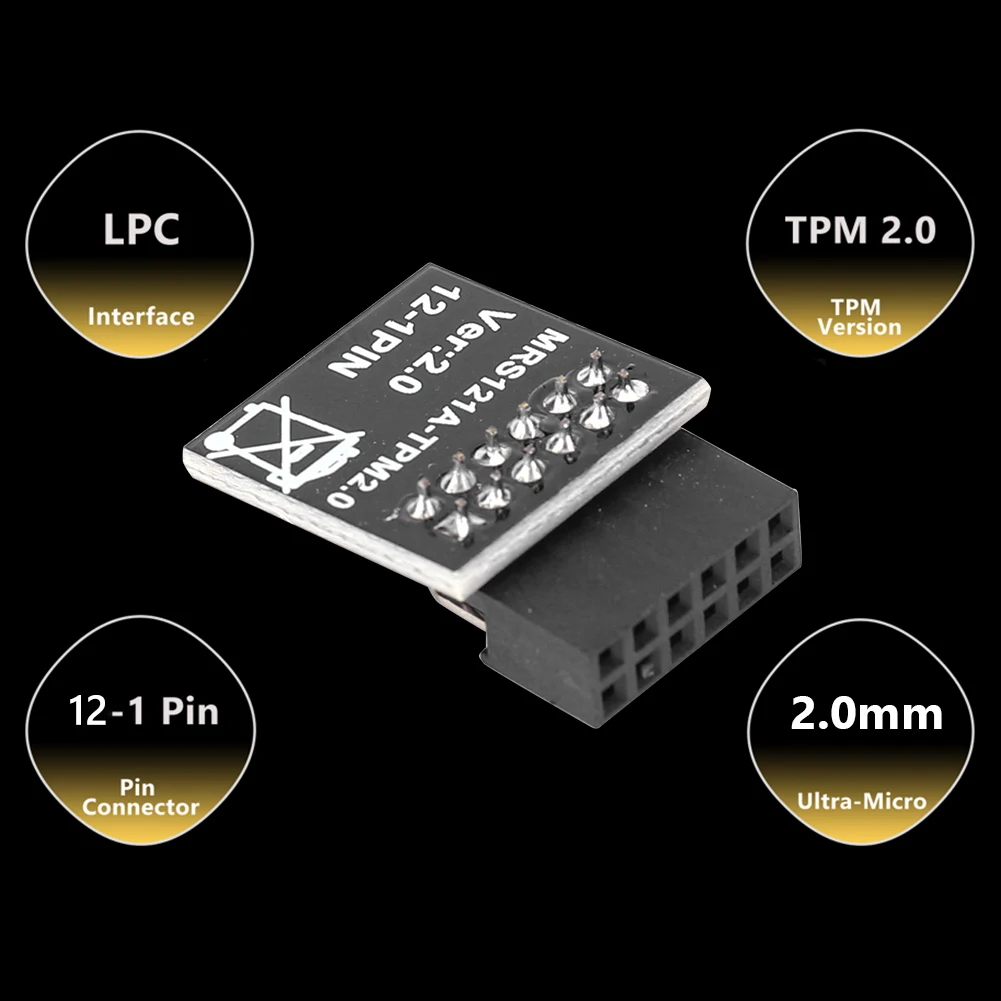 Crypto Processor TPM 2.0 Security Module 20-Pin - For Gigabyte Motherboards  & Windows 11 Security Encryption Module