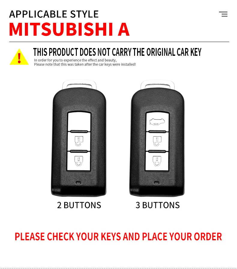 Car Key Case Fob Shell Cover For Mitsubishi ASX L200 Outlander Eclipse Cross Pajero Sport Lancer Accessories Styling Keychain - S28833a8bc3aa476894396a2cda3e0cddG