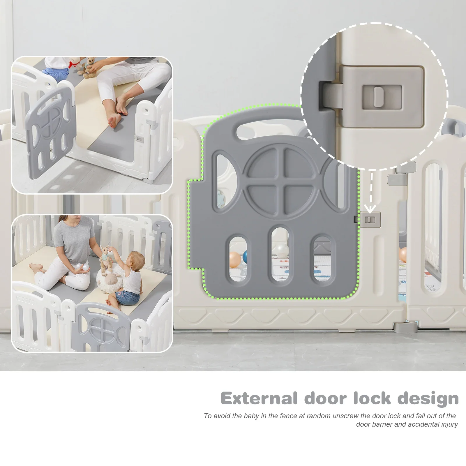 Baby Plastic Fold Playpen Easy To Carry Rectangle Shape Stable Sturdy Folding Kids Fence for Indoor Use