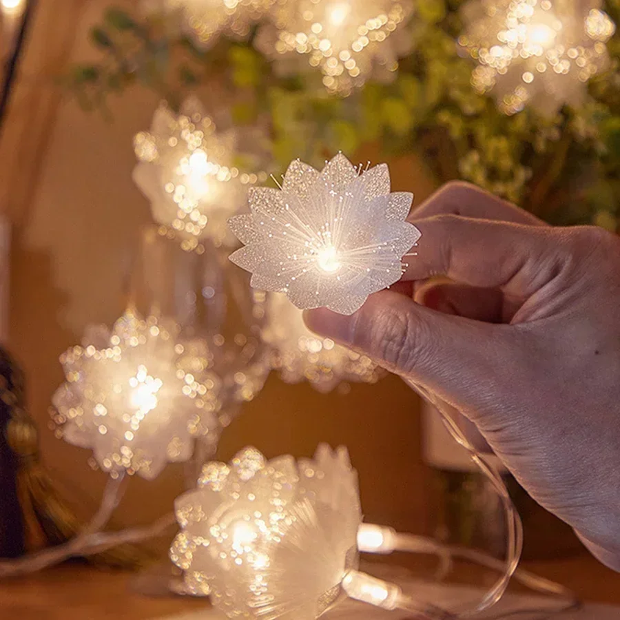 2/3M LED Fiber Optic Fairy Light Battery-operated Garland Christmas Decoration Party New Year's Decor Artificial Flowers Festoon — view 5