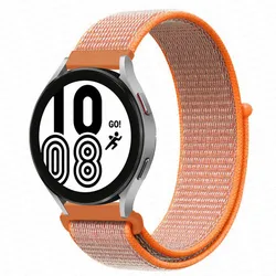Premium Nylon Loop Watch Band - Versatile Multi-Size Strap for 22mm (Spicy orange 4)