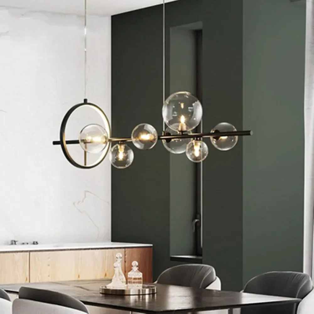 Nordic Living Room Simple Magic Bean Molecule Bubble Lamp Full Spectrum Eye Protection Bedroom Restaurant Glass Ball Chandelier led chandelier ceiling chandelier