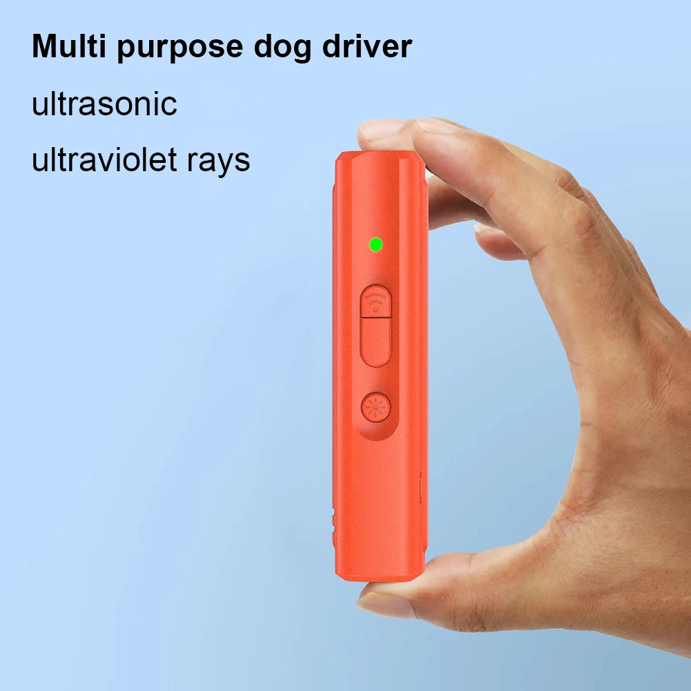 Ultrasonic Bark Deterrents Trainer Portable with LED Flashlight Dog Barking Control Device Rechargeable Handheld Pet Supplies 4