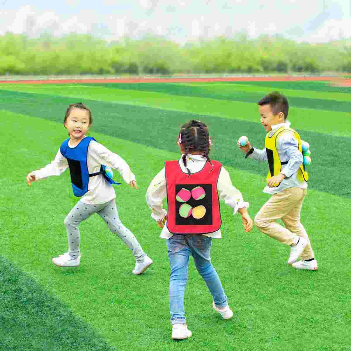 12pcs Children Sticky Ball Vest Sticky Jersey Vest Game Props Sticky Ball Vest for Kids sticky vest for ball 3