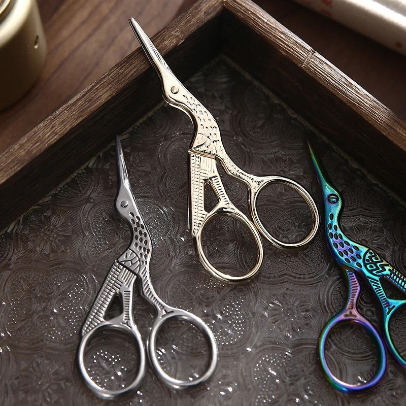Scissors stainless steel sewing art suitable for daily cutting embroidery craft works soft handle portable stationery