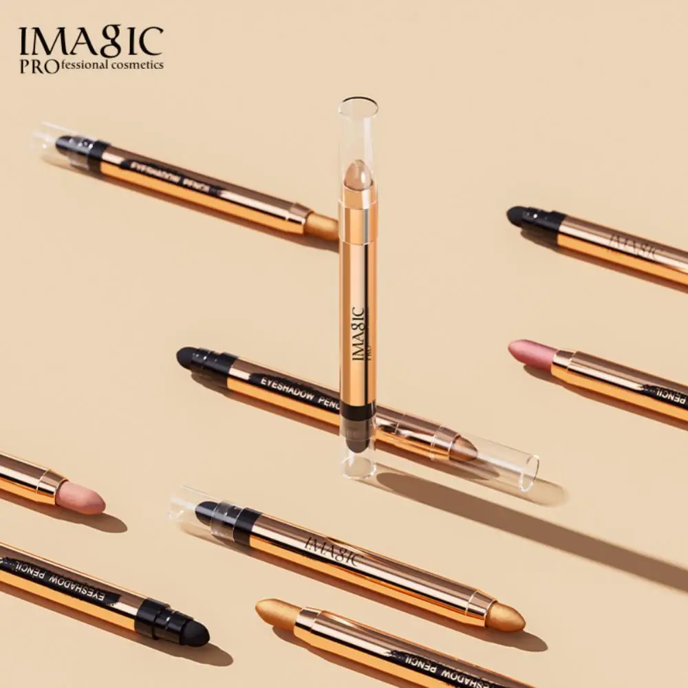 DoubleHeadEyeShadowPenWithSpongeBrushColorfulGlitterMatteEyeshadowPencilPearlescent