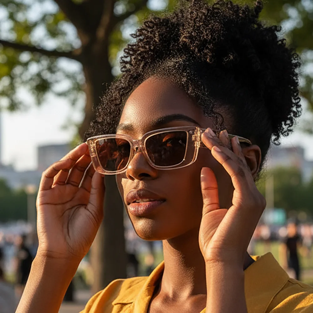 Retro Sunglasses Anti-Reflective Square Sunglasses Uv400 Sunglasses Vintage For Shopping Driving Cycling