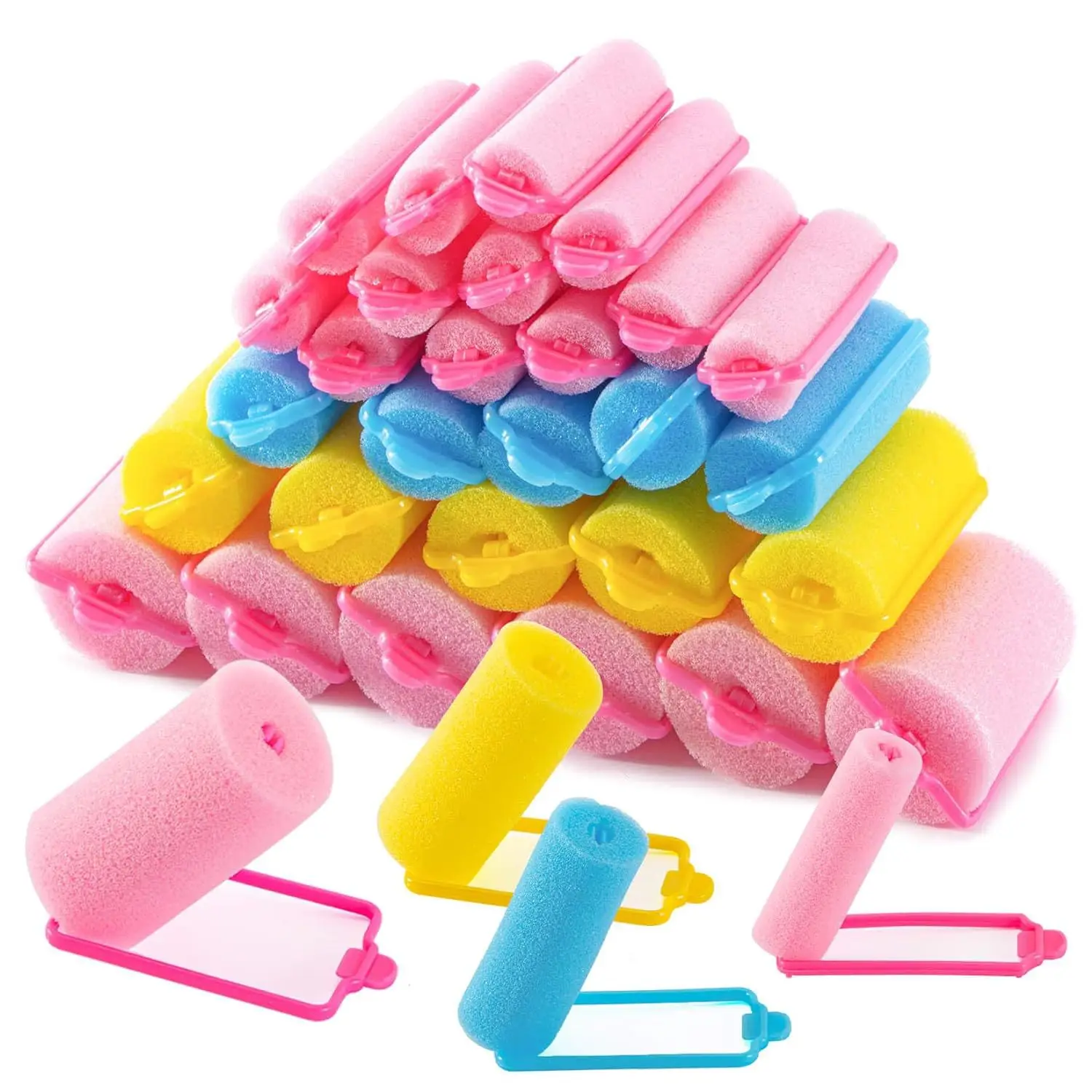10Pieces Foam Sponge Hair Rollers, Soft Sleep Hair Curlers for Styling, Heatless Curler