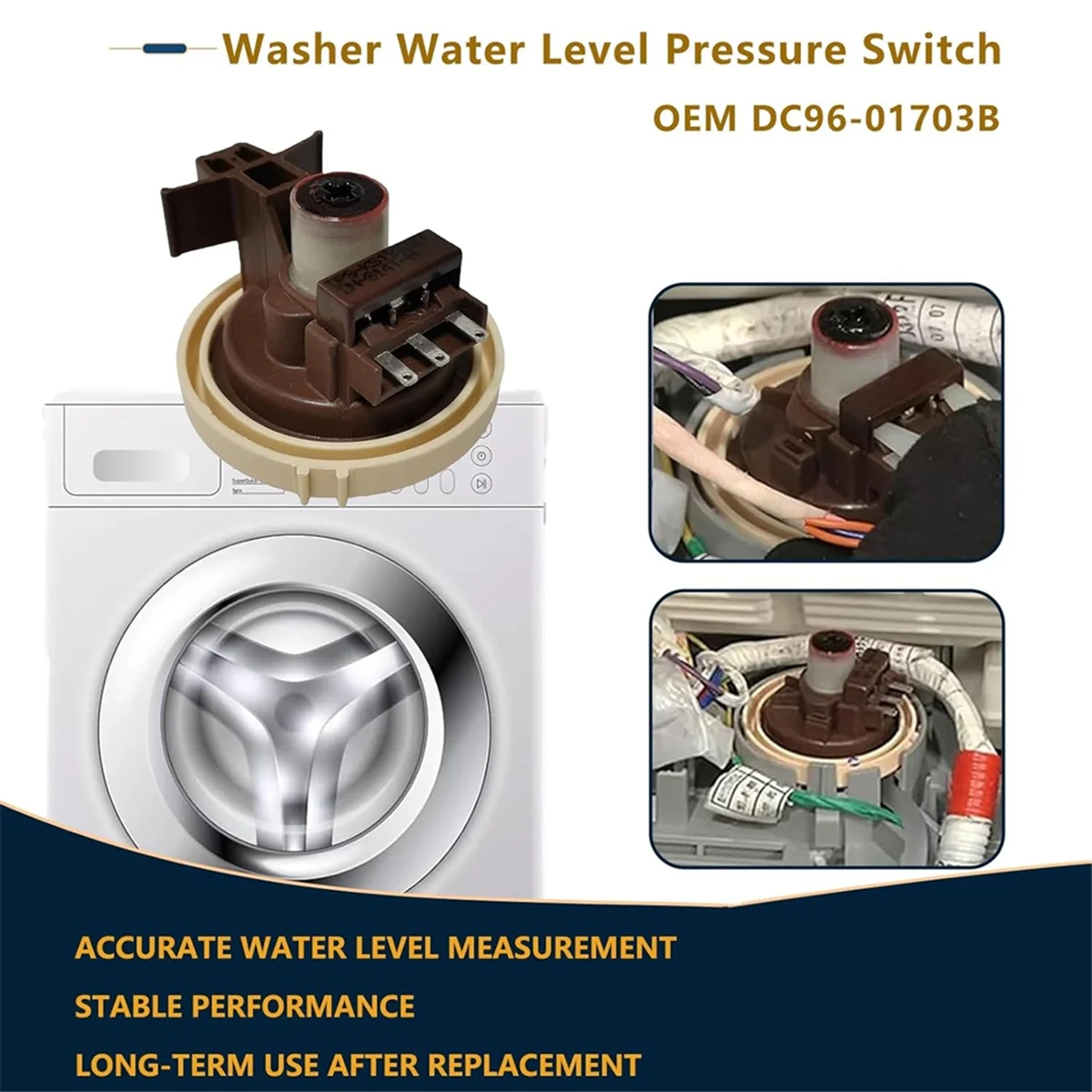 DC96-01703B Washer Water Level Pressure Sensor Switch Samsung WF461ABW WF501ANW WF511ABR WF511ABW
