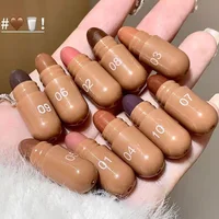 ‌10 Color Smooth Brown Toned Capsule Lipstick Set Lasting Matte Velvet‌ Mini Lip Balm Smudge Proof Highly Pigment Lip Makeup Kit 5