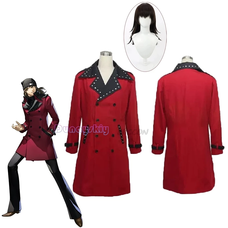 Gioco Persona 3 Cosplay Anime Shin Megami Tensei Cos Minato Arisato Junpei Iori Uomo Uniforme Scolastica Costume Cosplay Cos Parrucca Cappotto