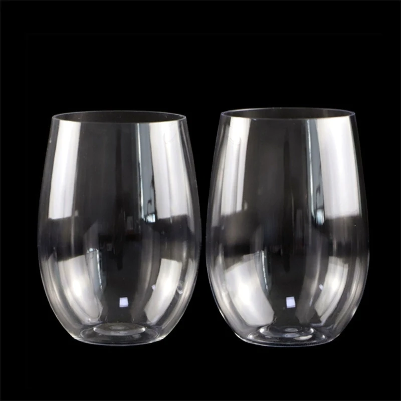 Plastic Stemless Wine Glasses Disposable 12 Oz 16 Oz Clear Plastic Wine Cups