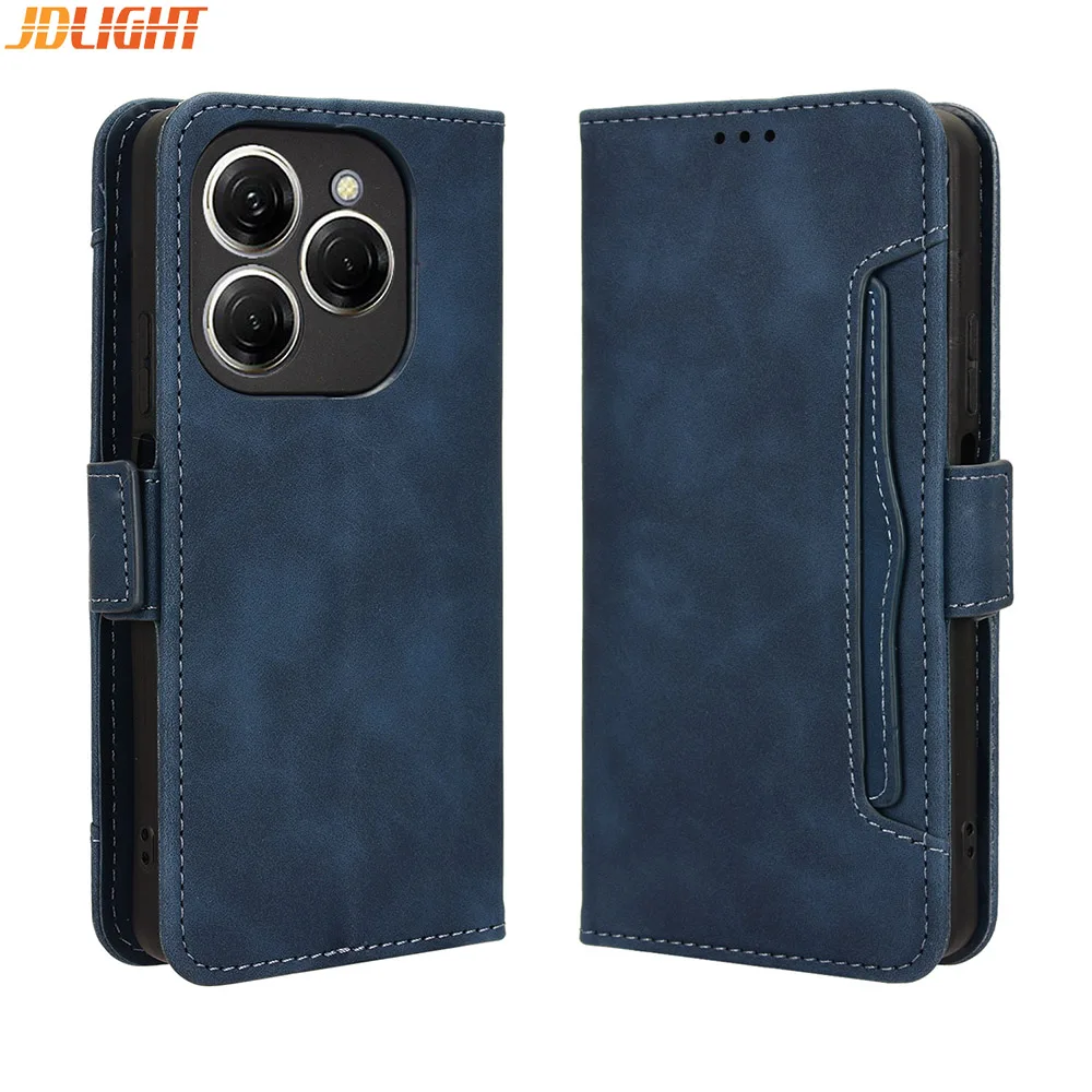 

For Tecno Spark 20 Pro 4G KJ6 Wallet Case Magnetic Book Flip Cover Card Photo Holder Luxury Leather Mobile Phone Cases