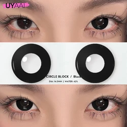 Vibrant Multicolor Anime Cosplay Contact Lenses - Blue, Purple, Pink, Red (Black Block)