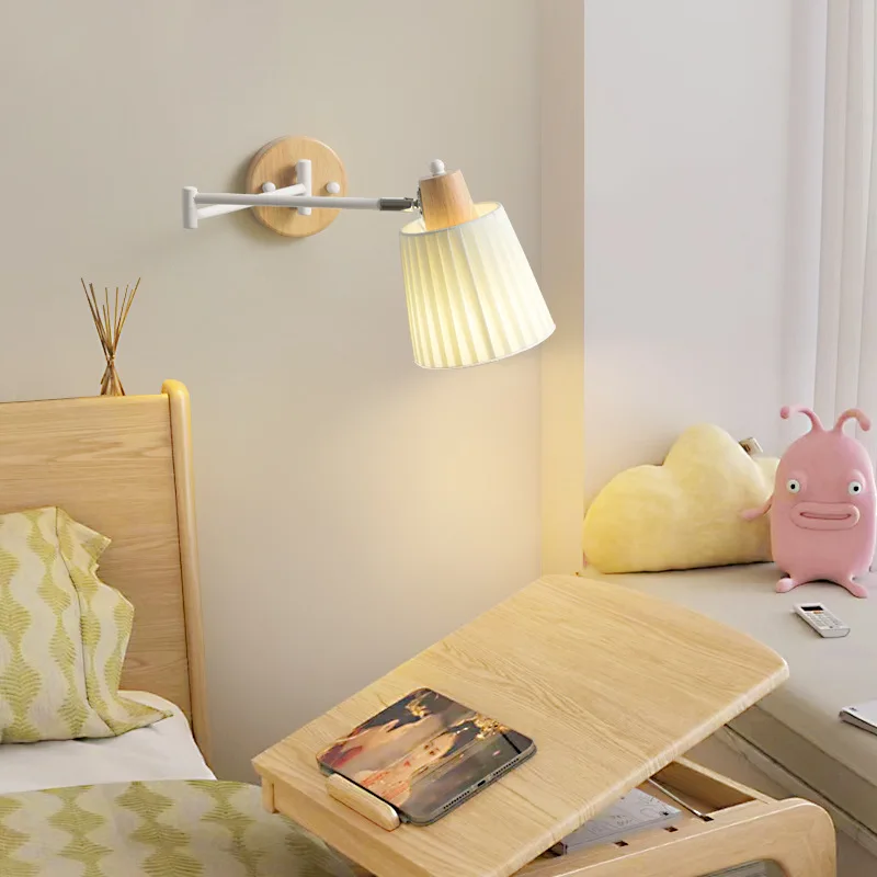 

Short Arm Rocker Arm Wall Lamps Bedroom Bedside Lamp Simple Modern Study Room Living Room Retractable Folding Reading Wall Light