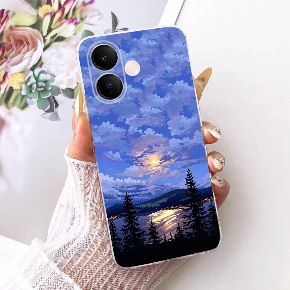 Clear Luxury Cute Cat & Butterfly Painted Case