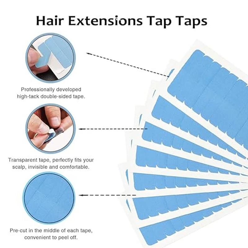 Double Sided Replacement Tape Hair Extensions Lace Front Wigs 5 Sheets 60 pcs Hair Extensions Adhesive Tape hair extension tape double sided tape hair tape