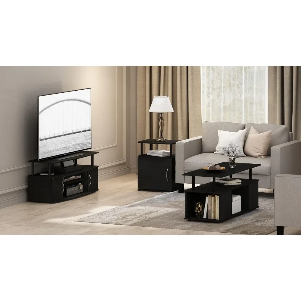 Large Entertainment Stand for TV Up to 55 Inch Blackwood media tv console table fireplace tv stand
