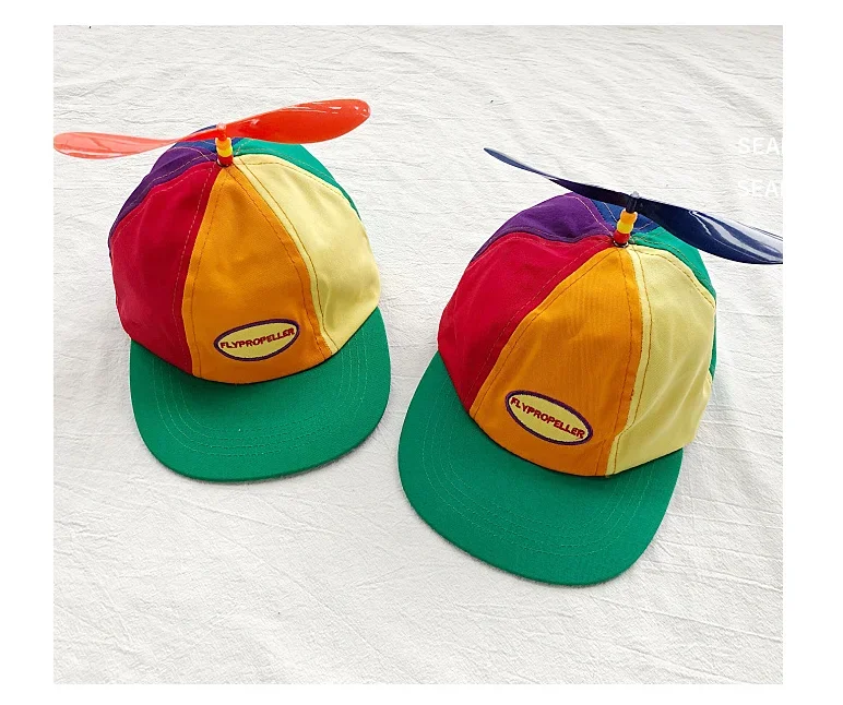 Children cap Helicopter Propeller Baseball Caps Colorful Patchwork Cap Hat Bamboo Dragonfly Children Boys Girls Snapback