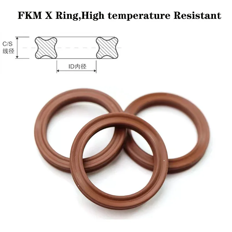 FKM X Ring, ID3.68/4.47/5.28/6.07/6.75/7.65/9.25/10.82/12.42mm C/S 1.78mmViton X Ring,FKM Quad Ring,X Ring(10pcs in a pack)