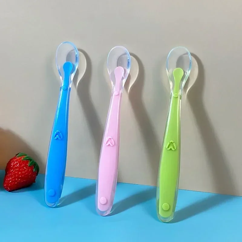 Baby Feeding Silicone Spoons Tableware With Box