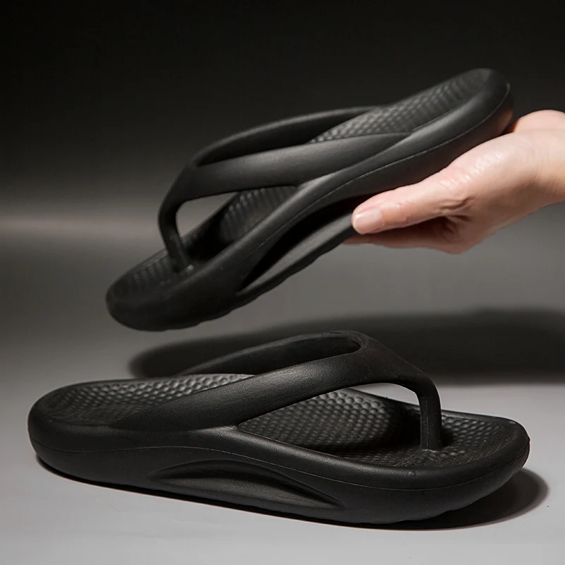 

Summer Flip Flops Big Size Youth Slippers Men Massage Non-Slip Cool Outside Flip Flops Couple Breathable Thick-Soled Toe Sandals
