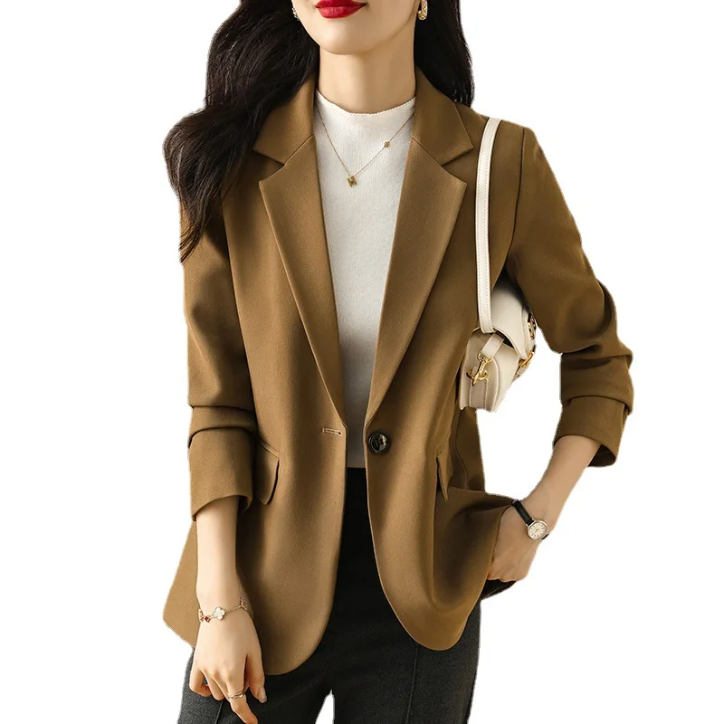 Green suit jacket autumn small short version of the Korean version of 2022 Europe popular celebrity temperament high-grade sen