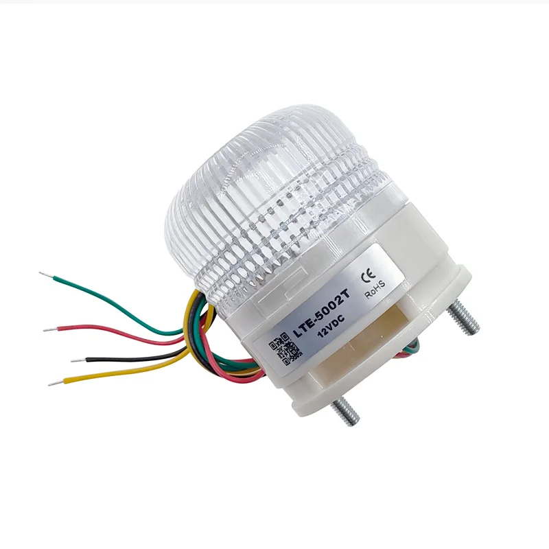 Buzzer 12VDC lumineux rouge en acier inoxydable