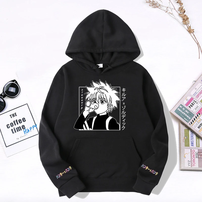 Killua Eyes HxH Winter Japanese style Hunter X Sweatshirt Women/men's streetwear |