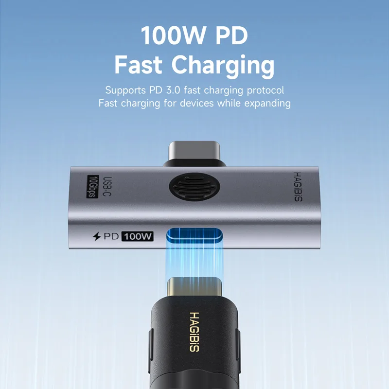 Hagibis Dual USB C Adapter 1 in 2 Out Splitter with 100W Charging Port USB C to Headphone OTG Converter for iPad iPhone Macbook