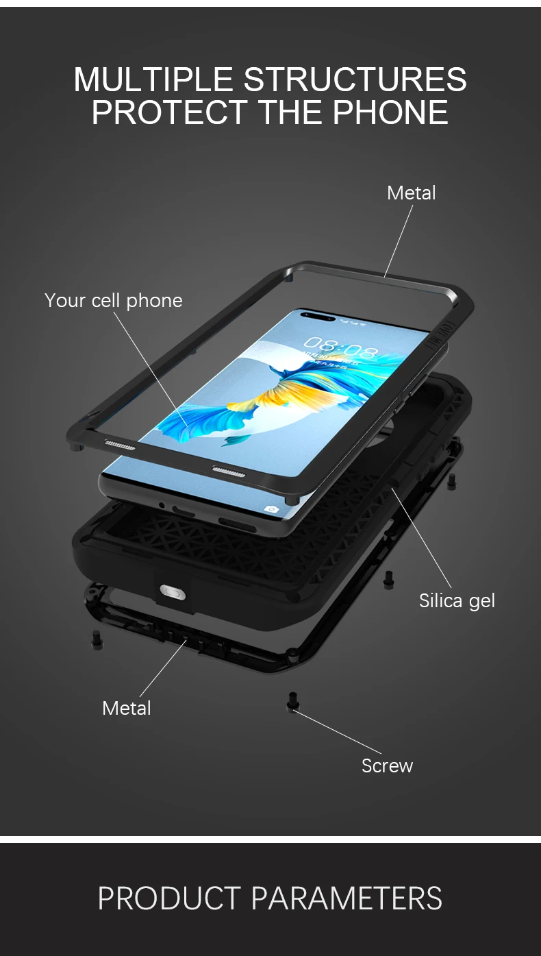 Metal Case For Huawei Mate 40 30 P40 P30 Pro Plus Heavy Duty Protection Shockproof Anti-fall Rugged Armor CASE Cover