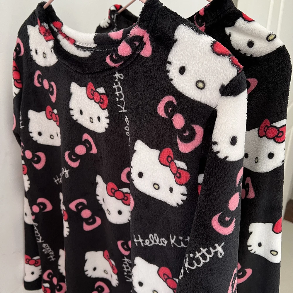 2 pièces/ensemble Hello Kitty pyjamas pantalon Anime Sanrio – Image 5