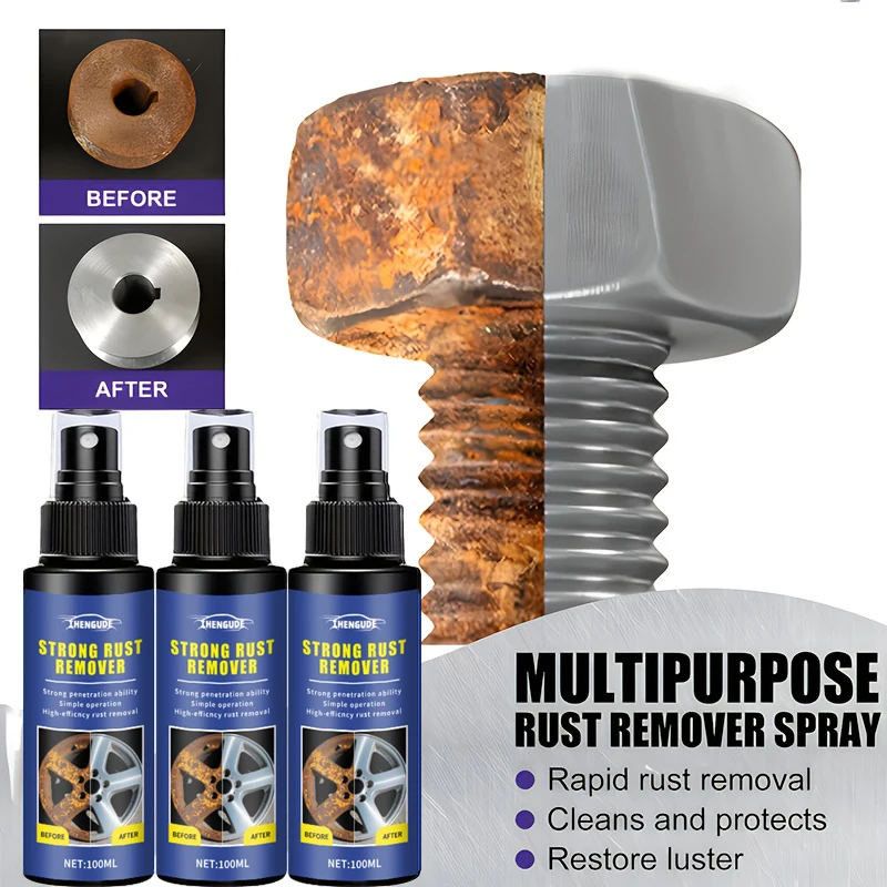 Metal Rust Remover and Protective Spray General Motors Iron Removal Conversion Suitable for Car Parts Tires Rims Doors Etc.