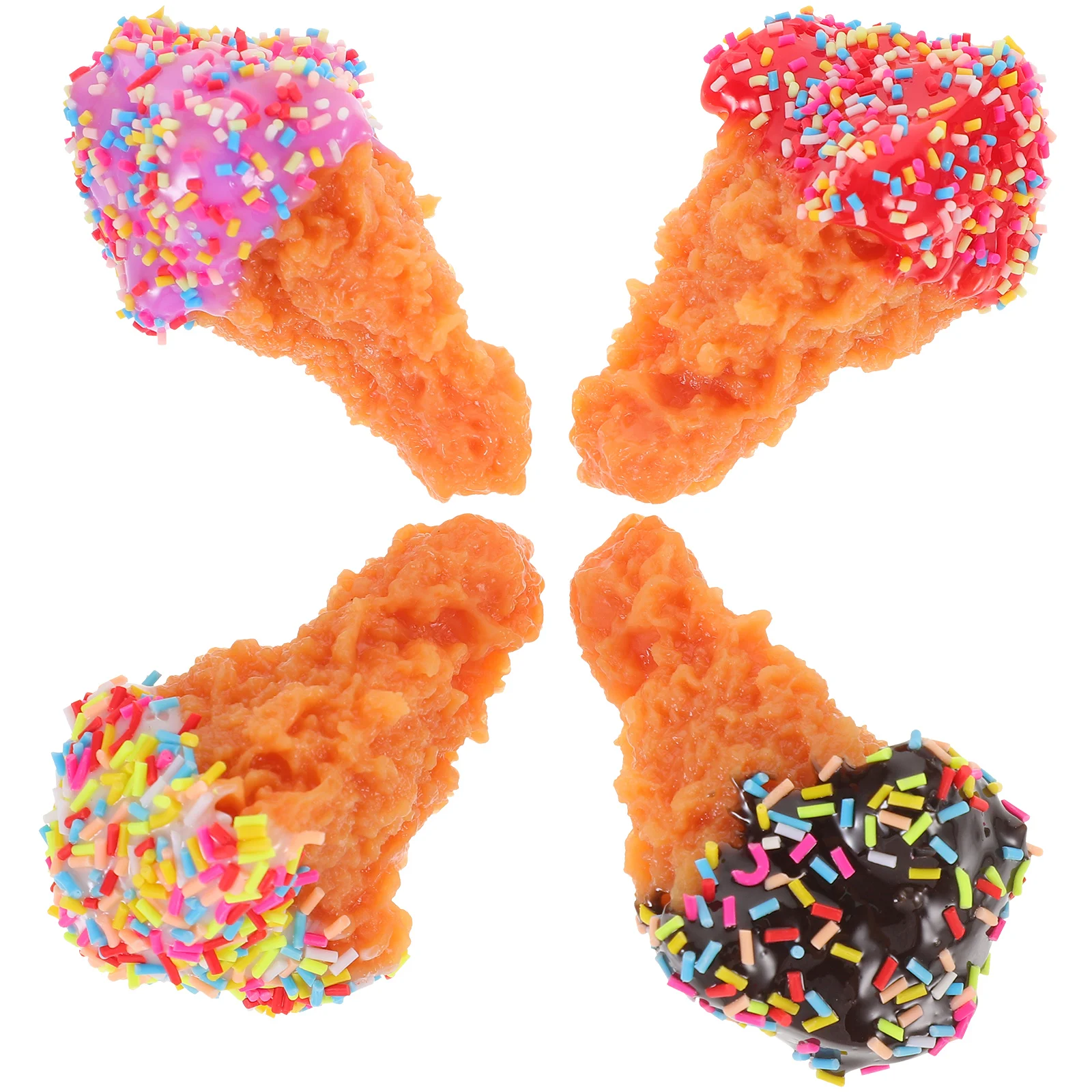 

4Pcs Artificial Fried Drumstick Simulated Chicken Legs Fake Food Model Fake Food Props Food Sample Props