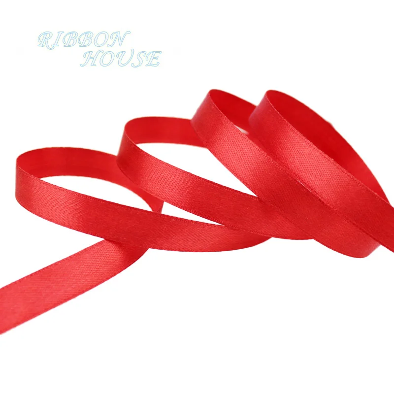 Satin Ribbons Wrapping Ribbon Christmas Ribbon 25 yards/roll Red Single Face Satin Ribbon Gift Wrapping