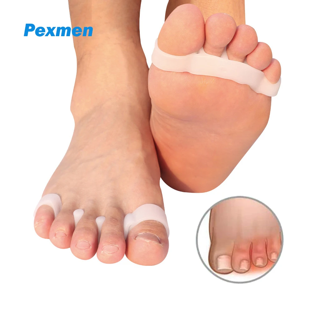 

Pexmen 2/4Pcs Gel Toe Separator Protector for Overlapping Hammer Toes Pain Relief Toe Correction Bunion Corrector Foot Care Tool