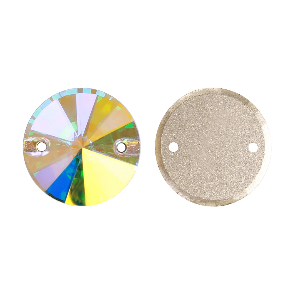 리볼리 크리스탈 AB K9 유리 재봉 라인스톤, 크리스탈 플랫백 재봉 스트라스 스톤, DIY 공예 의류, 최고 품질