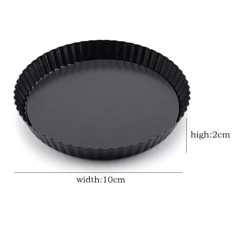 6PCS Non-Stick Tart Quiche Flan Pan 10cm Pastry Round Molds Pizza Cake Bakeware Removable Loose Cake Baking Tools