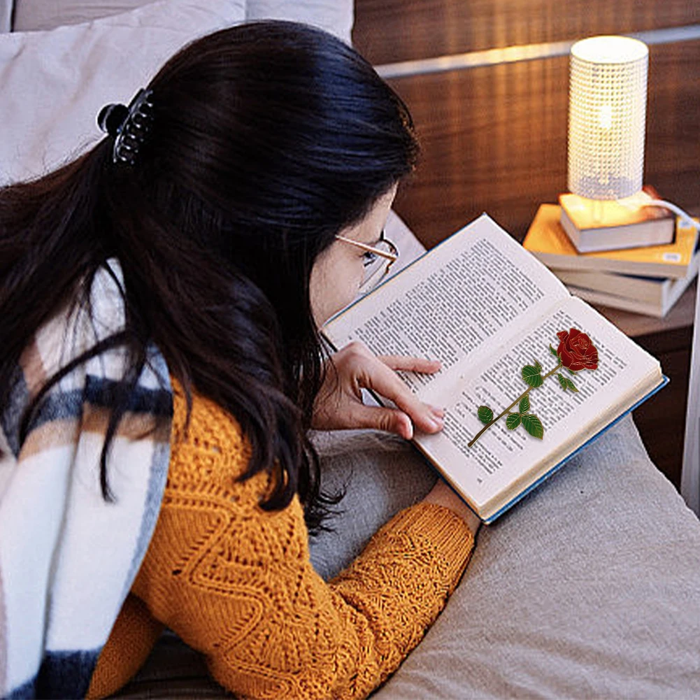 Metal Bookmark Bookmark Page Holder Bookmark Holder Metal Bookmark For Reading Lovers Birthday Red Rose Valentines Day Multi Purpose