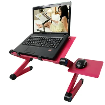 Adjustable Laptop Desk Stand Aluminum Lapdesk Liftable PC Notebook Table Desk Holder With Mouse Pad for Bed Sofa 2