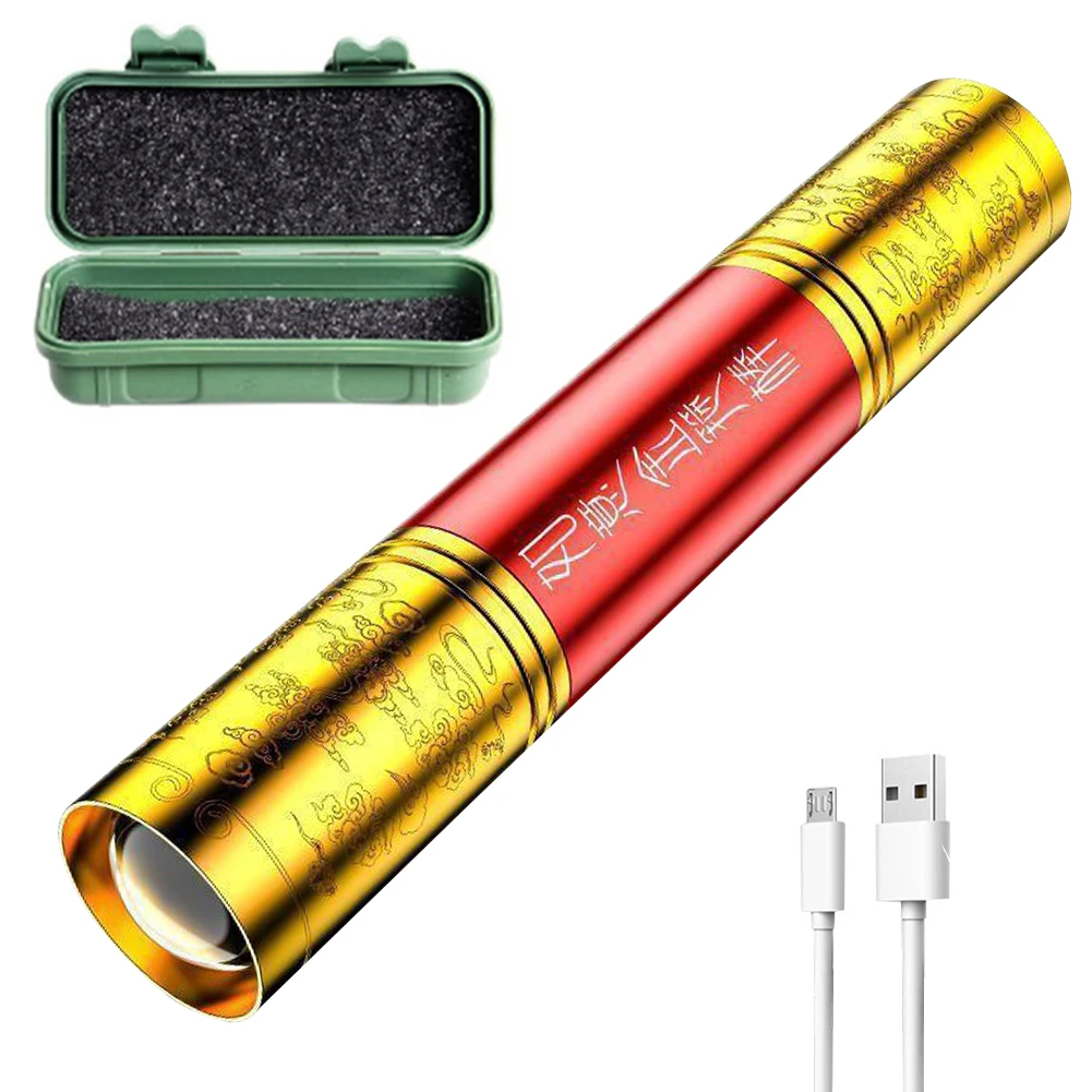 Description Picture 4 of itemLED Ruyi Golden Cudgel Flashlight USB Charging Golden Cudgel Shape Torch 100LM Sun Wukong Pocket Torch 600mAh for Camping Hiking