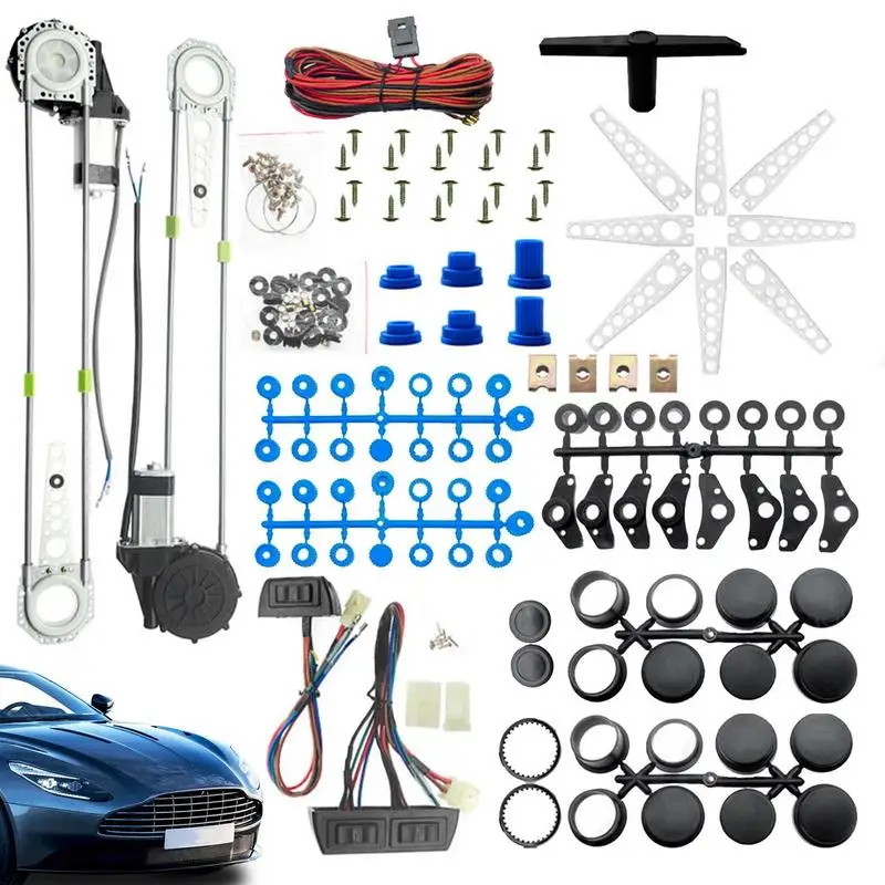 

Electric Window Conversion Kit Window Regulator Kit Electric Car Motor Conversion Kit 12V Car Window Lifter Low-Noise Overload
