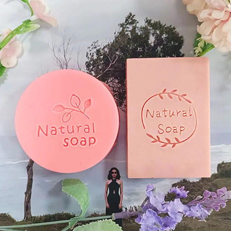 Natural  soap English letter pattern Acrylic seal hand made soap with handle Soap soap seal