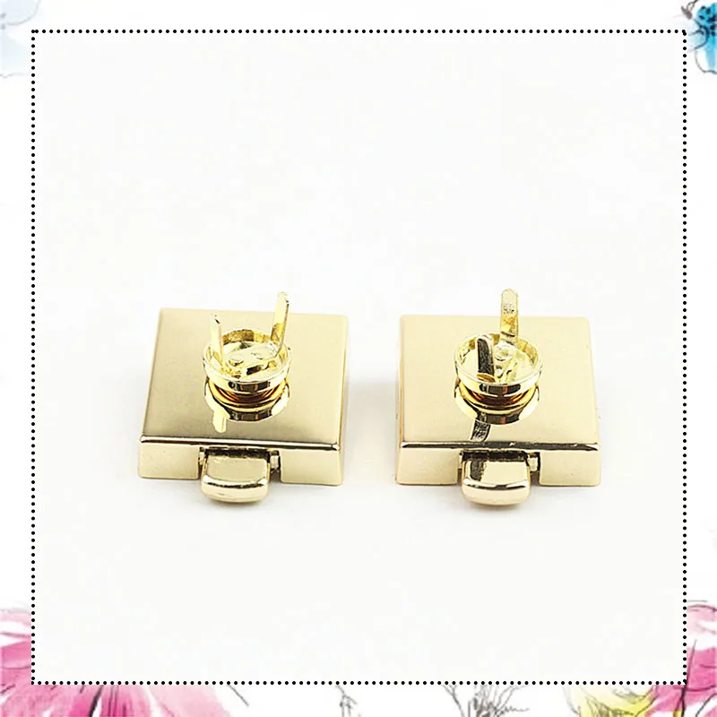 

10Pcs 24mm Square Bag Lock Metal Handbag Pushed Lock Snaps Clasp for DIY Replacement Purse Invisible Closure Leather Accessories