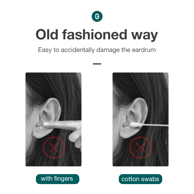 MR.GREEN Double Head Ear Wax Removal Ear Cleaner Double End Earwax Remover 360° Cleaning Ear Pick Stainless Steel Ear Care Tools 2