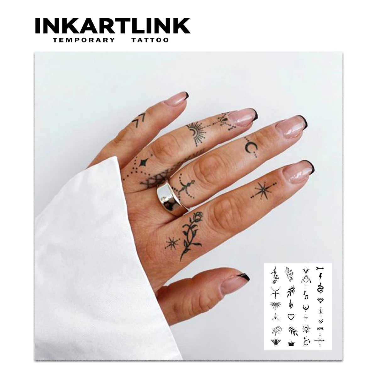 Henna Finger Tattoo (1) temporary tattoo sticker, waterproof magic tattoo, lasts to 15 days fake tattoo, semi permanent tattoo 2