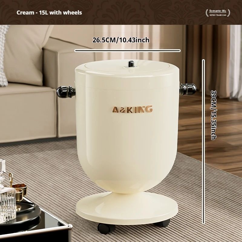 פח זבל גבוה יצירתי Leasylife עם גלגלים פח נייר מודרני לסלון מטבח חדר אמבטיה