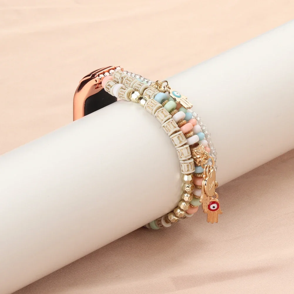 Jewelry Strap For Xiaomi Mi band 7 6 5 4 3 Elasticity Replacement Bracelet Band For Miband 6 Belt For Miband 5 Correa Accessory